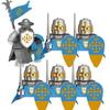 MOC Средневековый Замок Львиного Короля Рыцарь Строительные Блоки Фигурка Аксессуары Боевой Конь Кавалерия Воин Крестоносцы Игрушка Подарок Кирпичики N029
