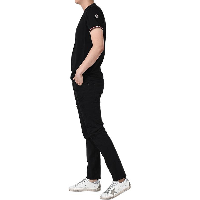 Moncler Logo Crew Neck Short Sleeve Black T-Shirt Men tops G1-091-8C71600-87296-999