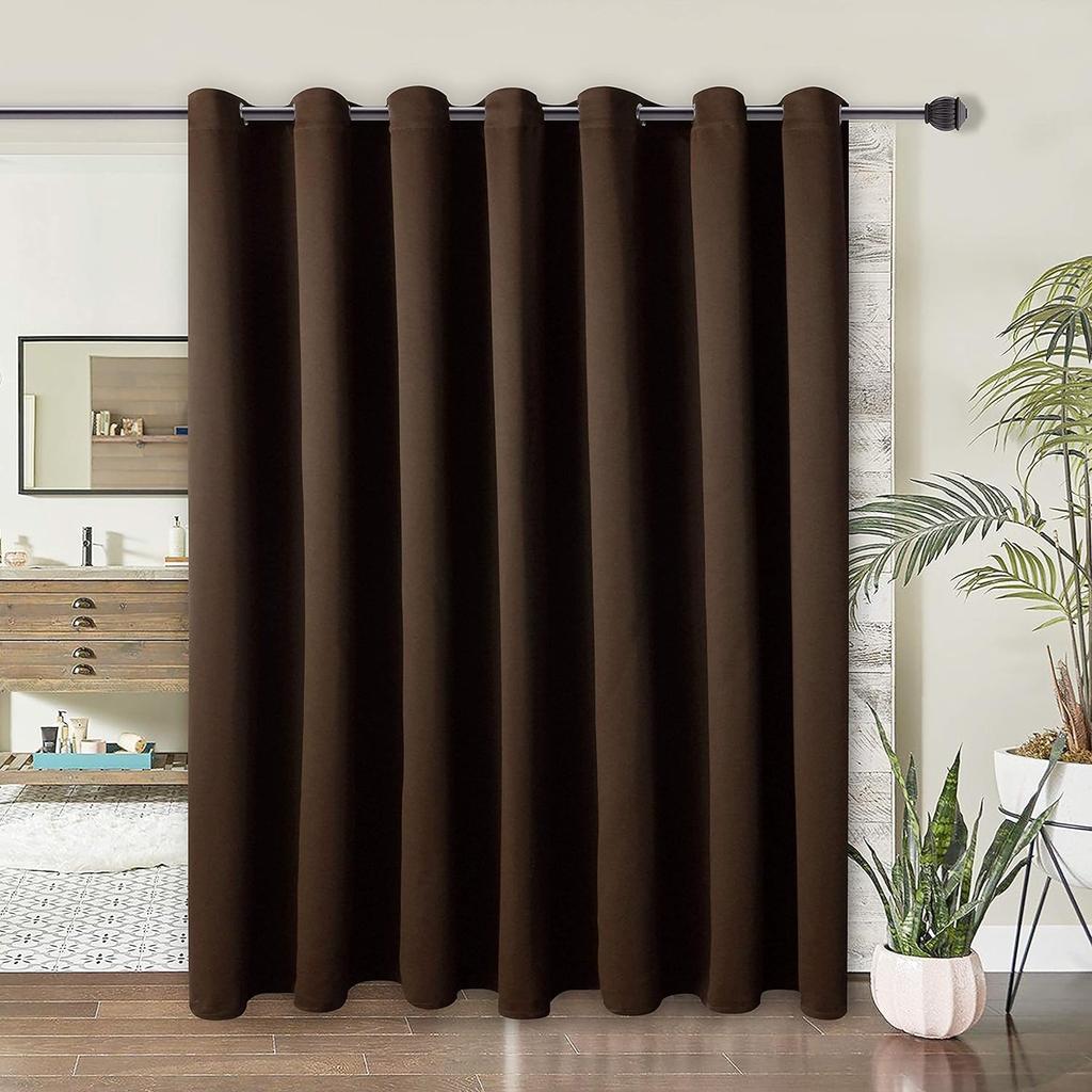 Pack Of 1 Room Divider BlackOut Curtain for Living Room, Noise Reduction Curtain with Anti-Rust Grommet Top Blackout Curtain