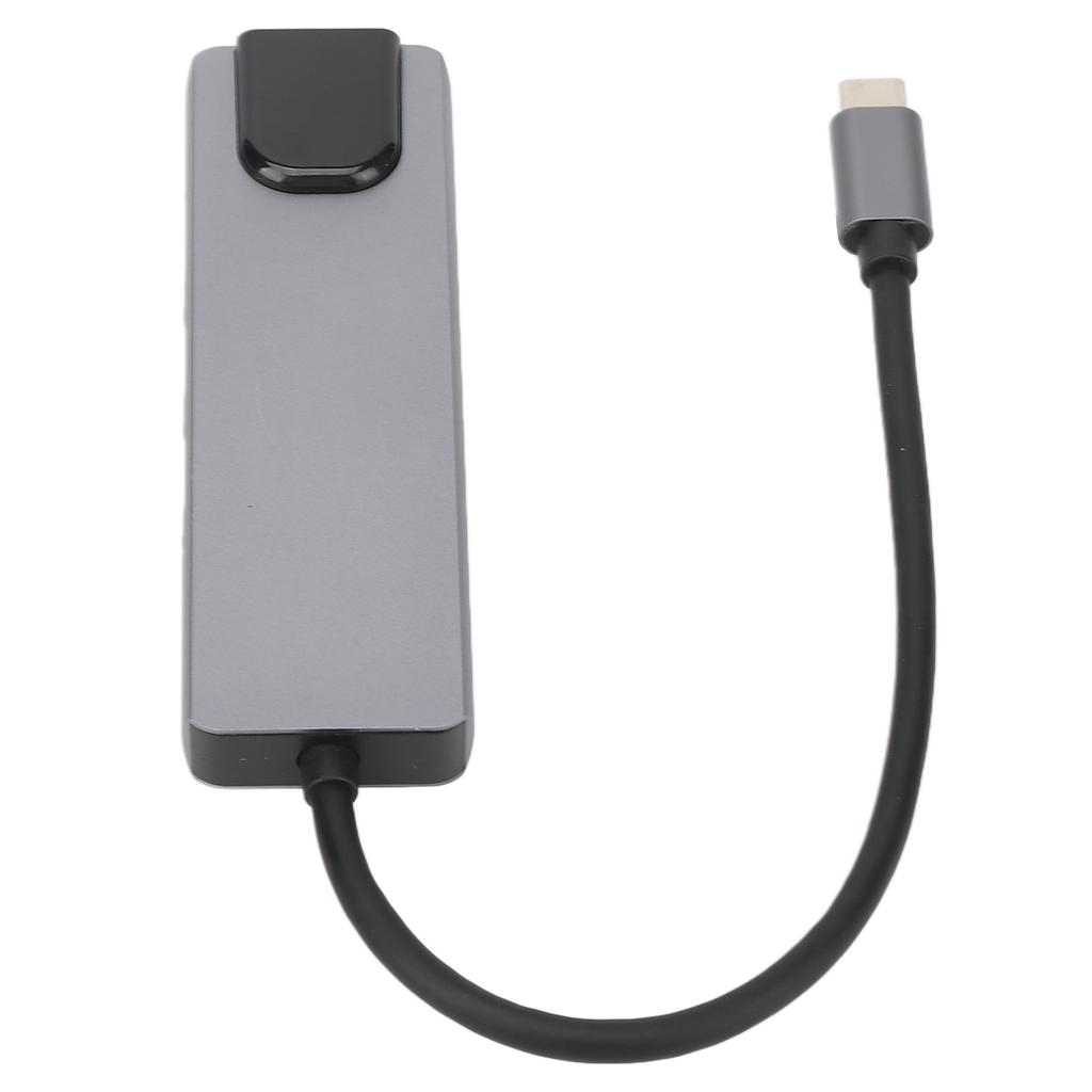 5 in 1 Type C Hub Aluminium Alloy Silver Gray High Speed USB C Dock Multiport Adapter for Type C Device