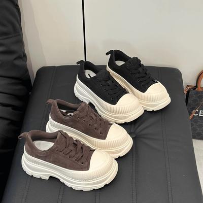 Кожаные туфли McQueen 2025 осень новая высокая платформа шнуровка универсальные маффины повседневные дышащие папины кроссовки женские