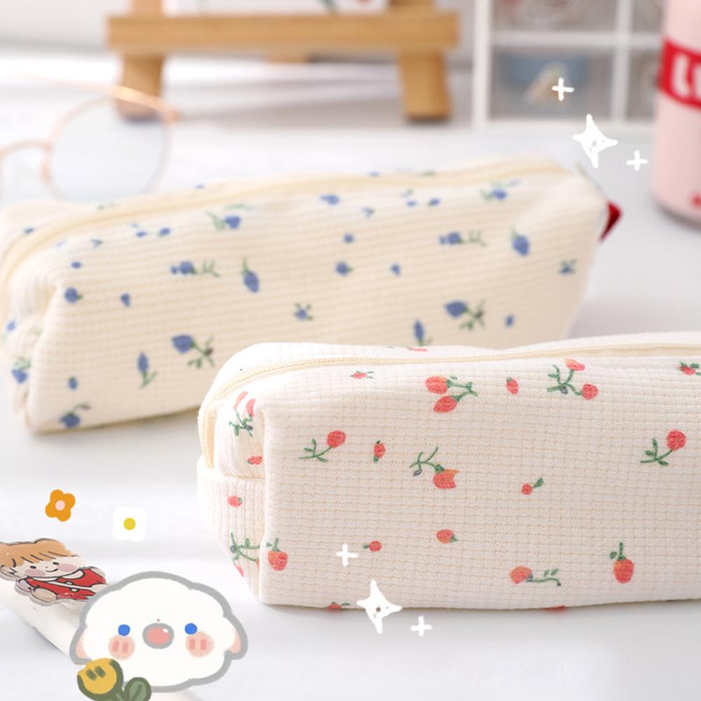 Цветочная сумка-карандаш Цветы Пеналы Симпатичные хлопковые сумки для ручек Сумки для хранения Школьные принадлежности Канцелярские принадлежности
