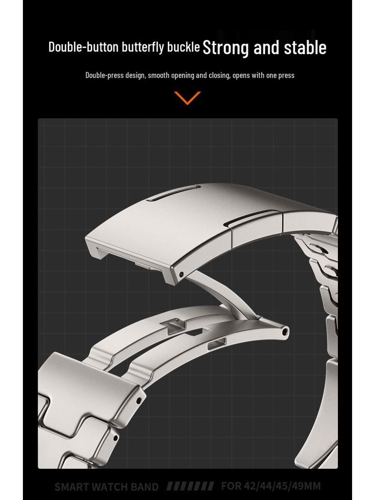 Быстросъемный стальной бизнес-браслет H-звеньев для Apple Watch Ultra 3 / Apple Watch 11
