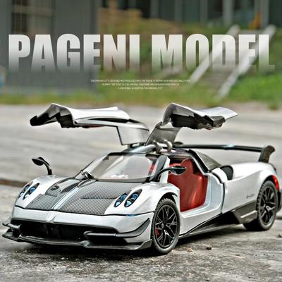 1:24 Pagani Huayra BC Super Sports Car Alloy Die Cast Toy Model Sound and Light Pull Back Детская коллекция игрушек Подарок на день рождения для мальчика