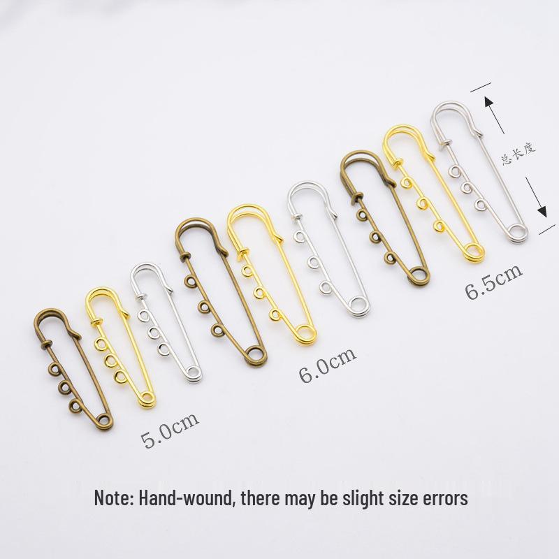 Metal Wrap-Around Large Safety Pin Brooch for DIY Handmade Jewelry Accessories