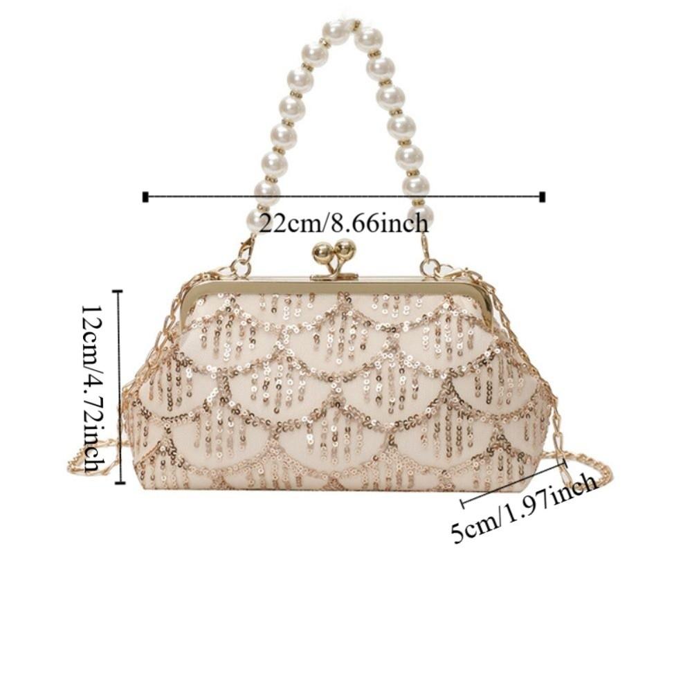 Сладкая сумка-клатч с пайетками и жемчугом для банкета, дамская сумка-ракушка, модная сумка-клатч для ханфу, леди