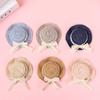 10 Colors Lace Bow Mini Hand Weaved Hats Straw Hat Doll Hat Accessories Doll House Ornament