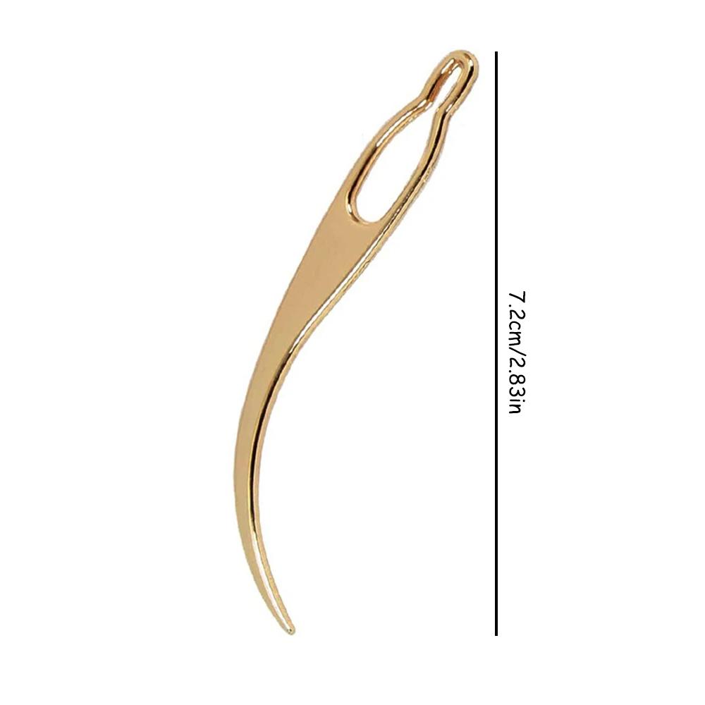 1 шт. Иглы для дредлоков, сцепляющиеся, Крючок для парика, Изогнутая игла для волос для изготовления париков, Инструменты для сцепления волос, Золотистый
