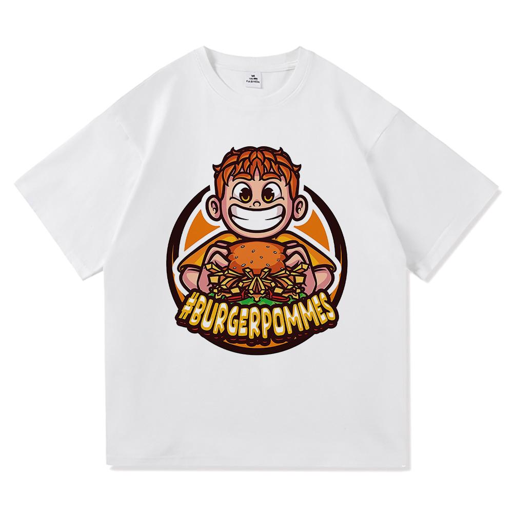 Burgerpommes 2 футболка модная мужская Harajuku эстетическая милая футболка Icrimax унисекс высокое качество мультфильм повседневные хлопковые футболки рубашки