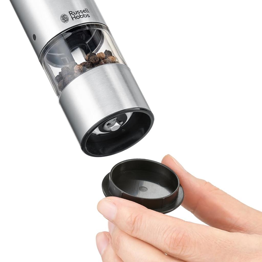 Russell Hobbs Russell Hobbs 7942JP Перезаряжаемая мельница для соли и перца, набор из 2 шт., 3 месяца расширенной гарантии, подарок [официальный] и