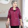 Grandma's Autumn Coat Loose Middle-aged and Elderly Women's Old Lady Spring and Autumn Clothes Mom Zipper Hooded Windbreaker