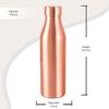 Бутылка Copper Charge 1000, 930 мл, 100% чистая медь, не содержит BPA, герметичная, подходит для офиса, укрепляет иммунитет.