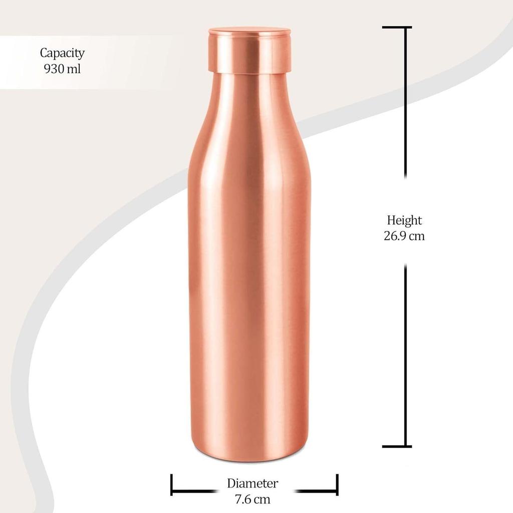 Бутылка Copper Charge 1000, 930 мл, 100% чистая медь, не содержит BPA, герметичная, подходит для офиса, укрепляет иммунитет.