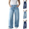 Womens High Waisted Jeans Stretchy Flared Straight Leg Loose Trendy Hem Denim Pants
