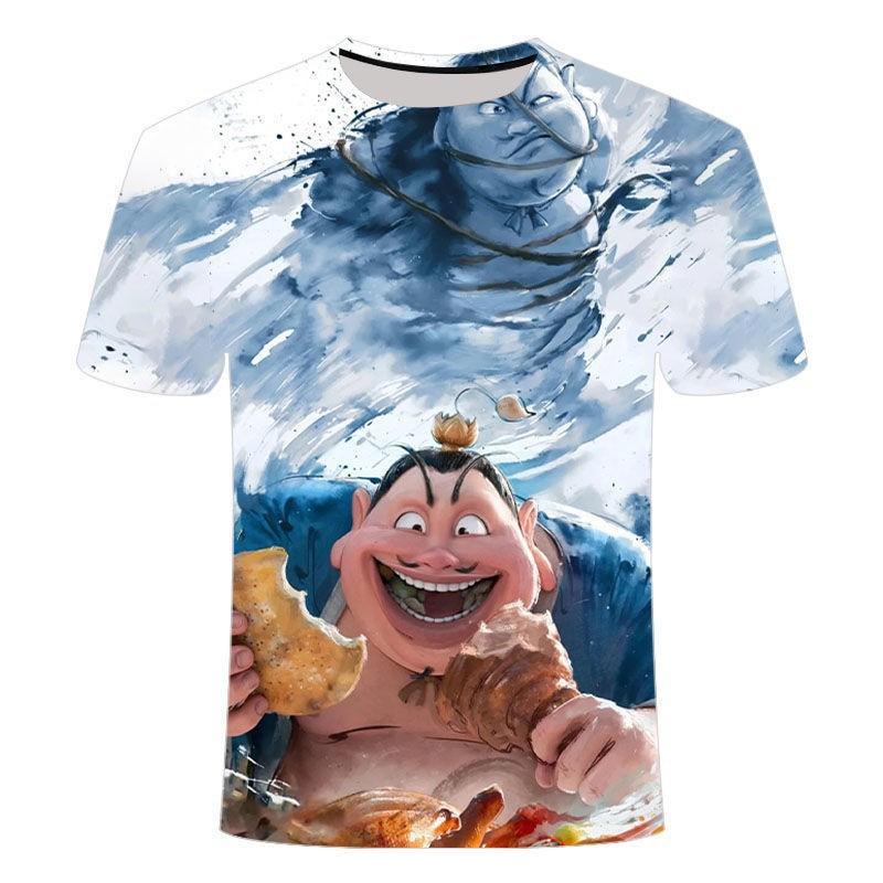 Футболка для мужчин и женщин, детская, Nezha's Demon, детские, мужские и женские футболки с изображением моря, летние футболки с 3D-печатью, короткий рукав, мужская одежда