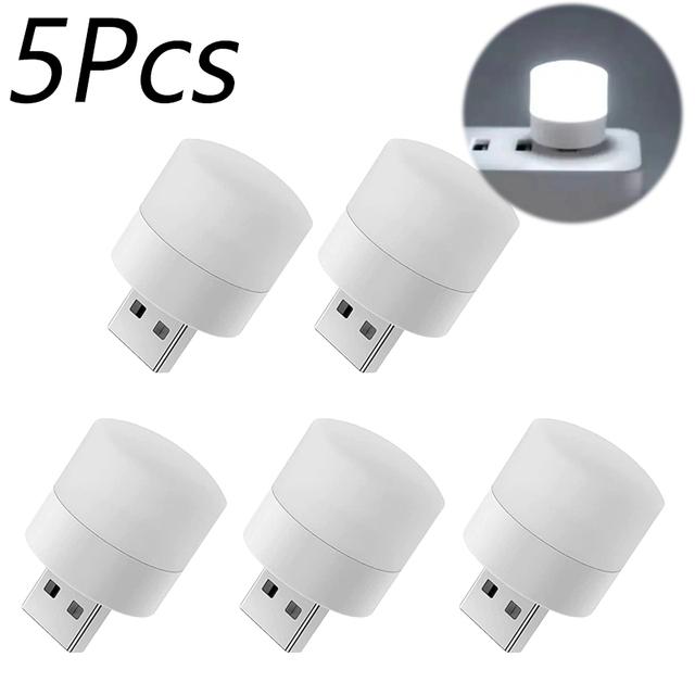 10/1 шт. USB Ночник Мини светодиодный ночник USB-штекер Лампа Зарядка от Power Bank USB Книжные светильники Круглая лампа для чтения Защита глаз