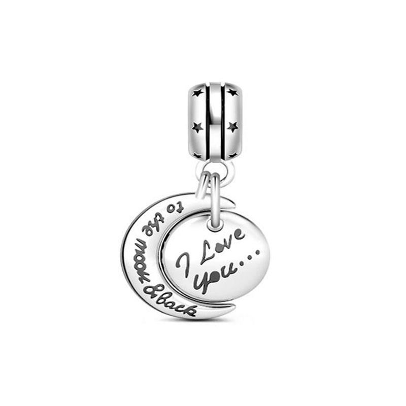 Оригинальный медный кулон-шарм в виде сердца любви для семьи, звезда, торт, бутылка вина, бусина, подходит для браслета, женские украшения DIY, подарок