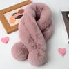 Новый искусственный мех кролика выдры двойной зимний шарф женский искусственный мех кролика утолщенный теплый модный плюшевый шарф