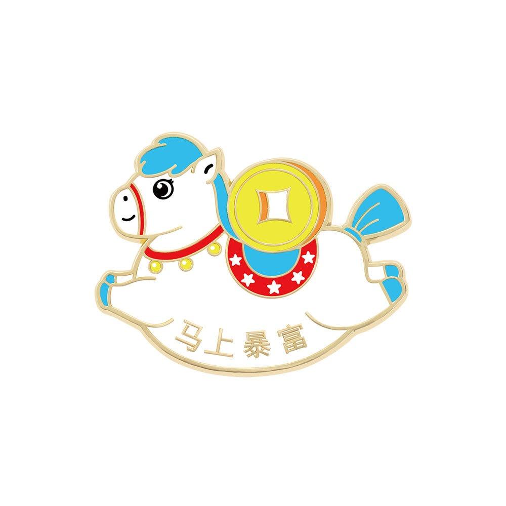 Cute Zodiac Horse Brooch Cartoon Horse Year Brooch Badge Pins Animal Brooch Women Accessories