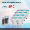 RGB светодиодный прожектор GU10 AC 85-265V Прожектор с дистанционным управлением Цвет Диммируемая лампа для украшения гостиной и спальни