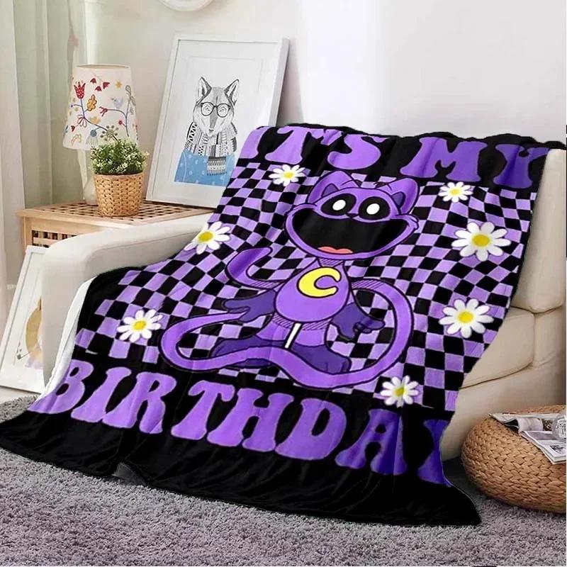 3D Printed Baby Blanket CATNAP DOGDAY Cartoon Smiling Critters Babes Carpet Super Soft Warm for Bedroom LivingRoom Sofa Bed Car