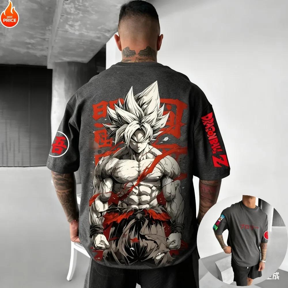 2026 Новая летняя футболка Dragon Ball 40-летие Сон Гоку 100% Хлопок Аниме Принт Большой Размер Повседневная Уличная Мода Унисекс Y2k