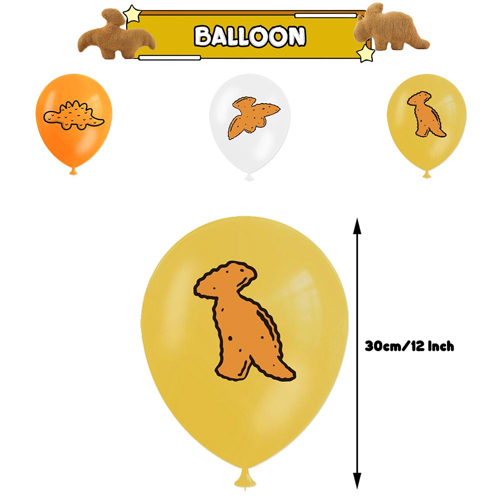 32pcs Dino Chicken Nugget Party Supplies Include Cake Topper Banner Balloons