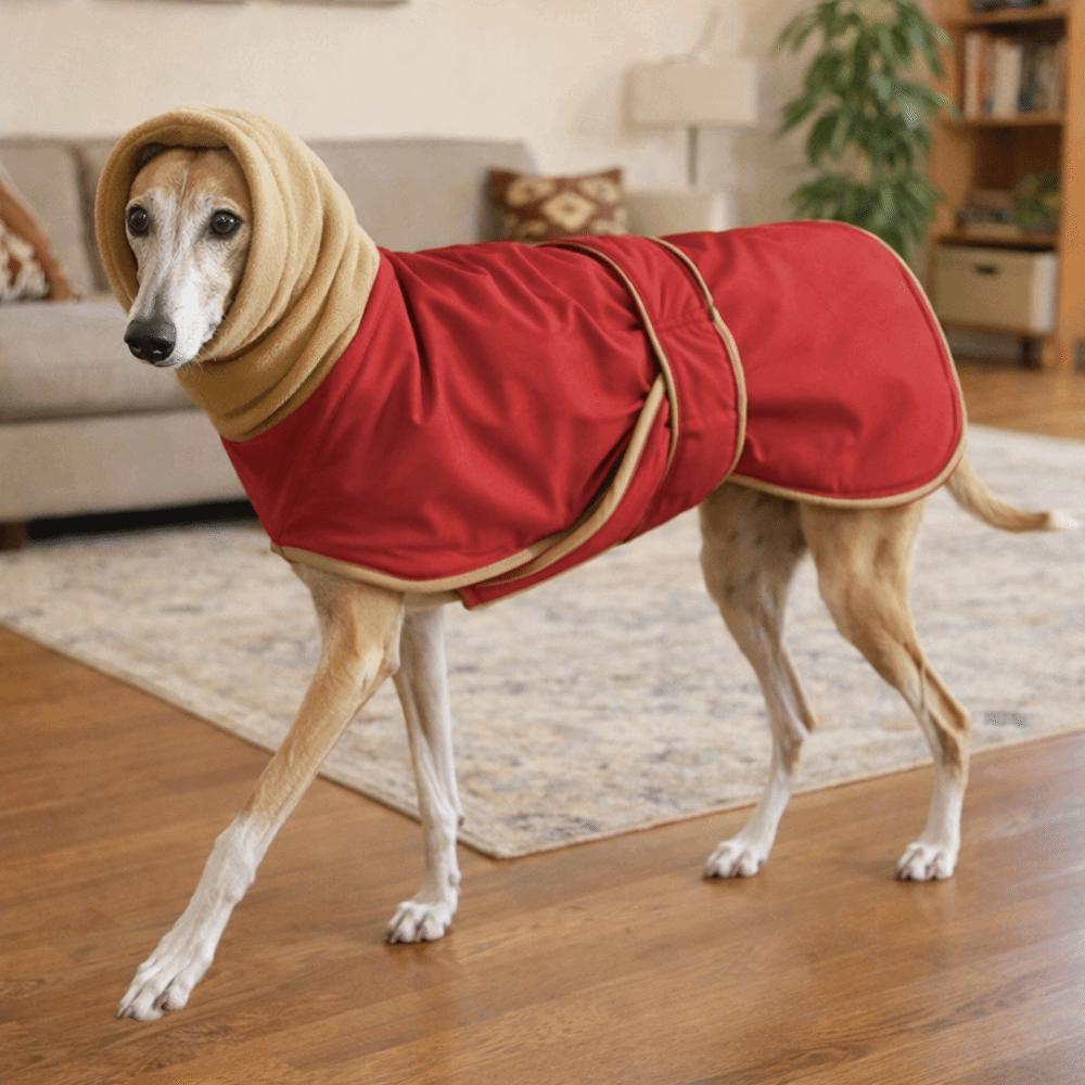 Windproof Winter Dog Coat Thickened Warm High Collar Dog Jacket Adjustable Straps Color Block Dog Cotton Clothes Winter