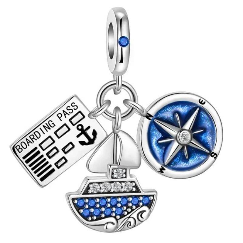 Мода Самолет Путешествия Земля Шармы Медь Планета Астронавт Серьги Бусины Подходят Оригинальным Браслетам Изысканные DIY Ювелирные Изделия