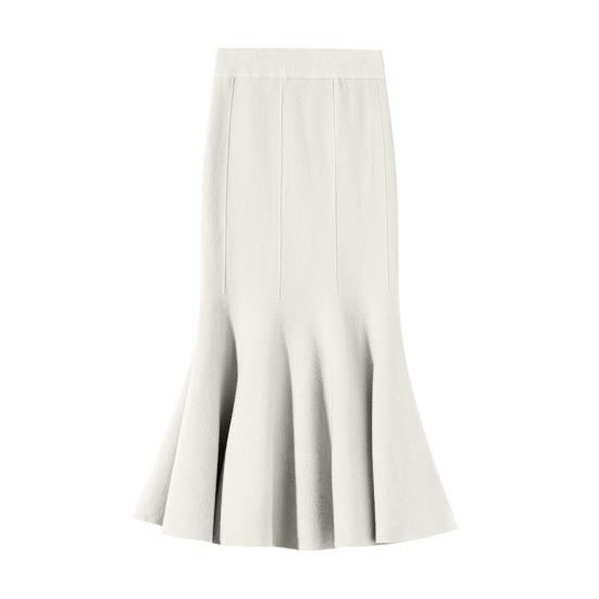 Юбка-рыбий хвост, эластичная юбка с высокой талией и запахом на бедрах, однотонная длинная трикотажная юбка для офиса и отдыха