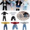 High Quality Kids Gift Toys 1/12 Dolls Hoodies Fashion Ripped Pants PU Leather Jackets Doll Jeans
