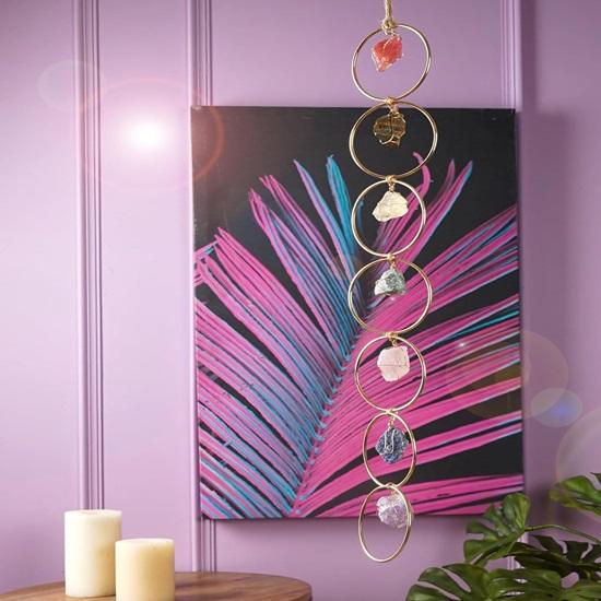 7 драгоценных камней чакры, кристаллы, целебные висячие украшения, камни, настенная вешалка для Рейки, кисточка, духовный орнамент, украшение окна, фэн-шуй, удачи