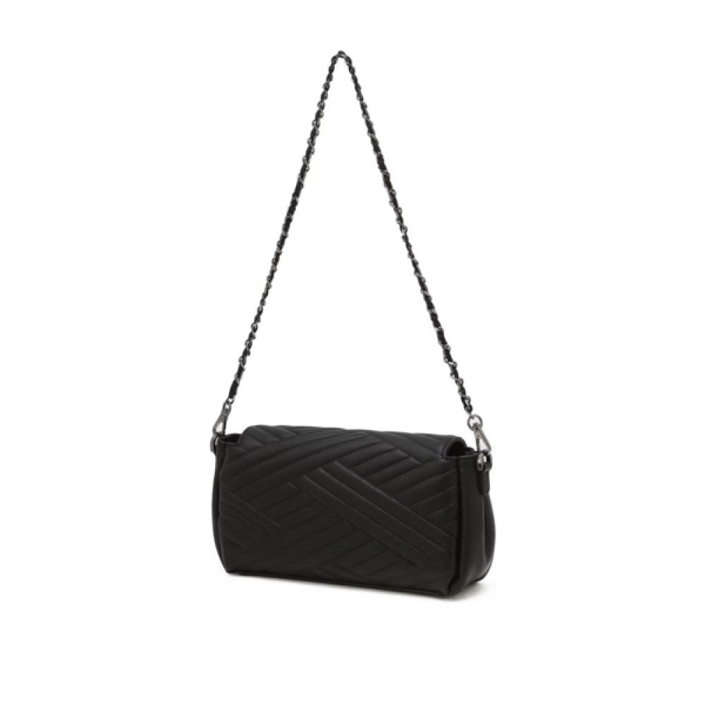 Daks Black Dd Logo Leather Chain Shoulder Crossbody Bag Dcwa6e761bk
