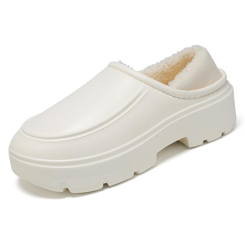 Теплая зимняя хлопковая обувь, женские теплые меховые домашние тапочки, нескользящие плюшевые тапочки из ЭВА, домашние тапочки для пар с толстой подошвой, шлепанцы