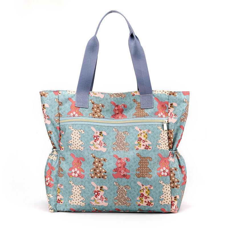 Stylish Urban Nylon Shoulder Bag For Women Spacious Tote Bag With Chic Floral Patterns