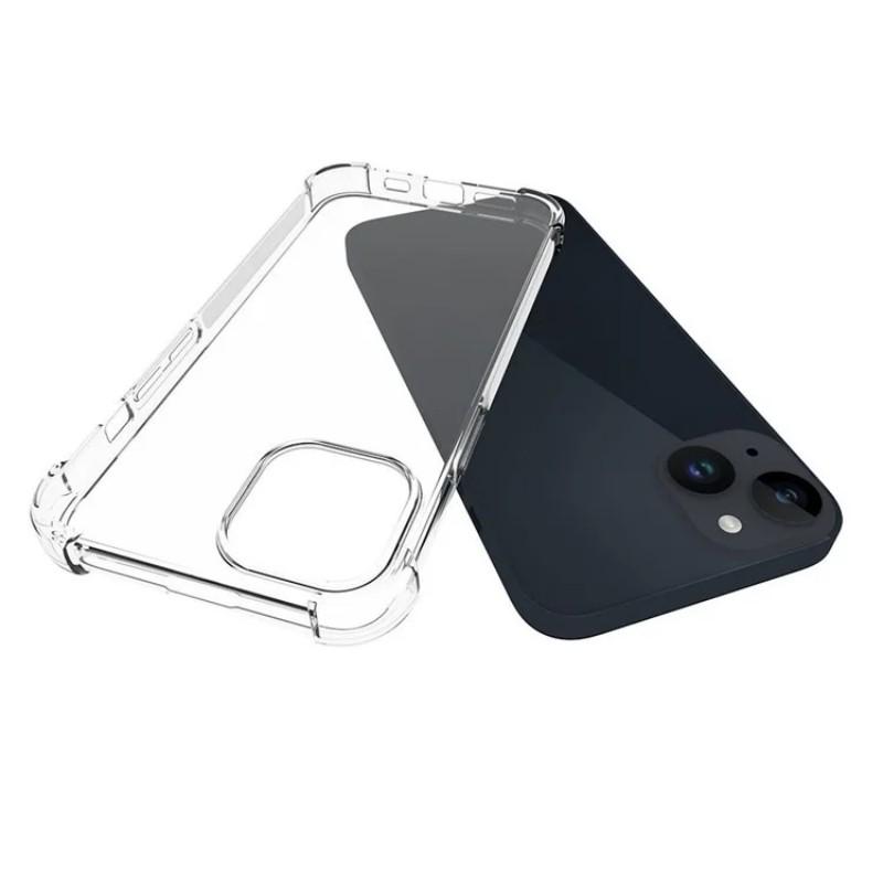 Для iPhone 15 Plus Задняя крышка WANLONFENG TM Серия 2.0мм Прозрачный ТПУ Чехол для телефона (Большое отверстие для линзы)