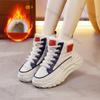 Женские кроссовки на платформе, модные спортивные туфли на шнуровке с толстой подошвой, женские зимние утепленные плюшевые удобные повседневные кроссовки с высоким верхом