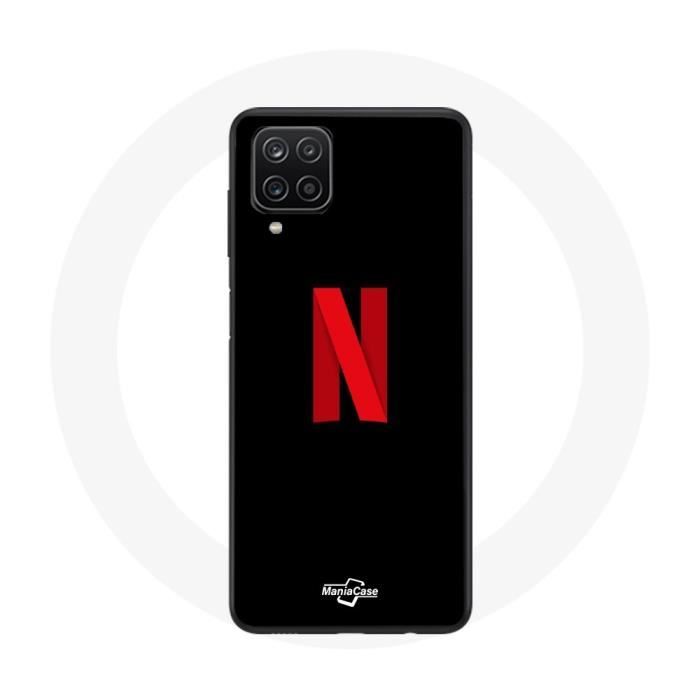 Coque pour Samsung Galaxy A22 4G Netflix Logo rouge fond noir