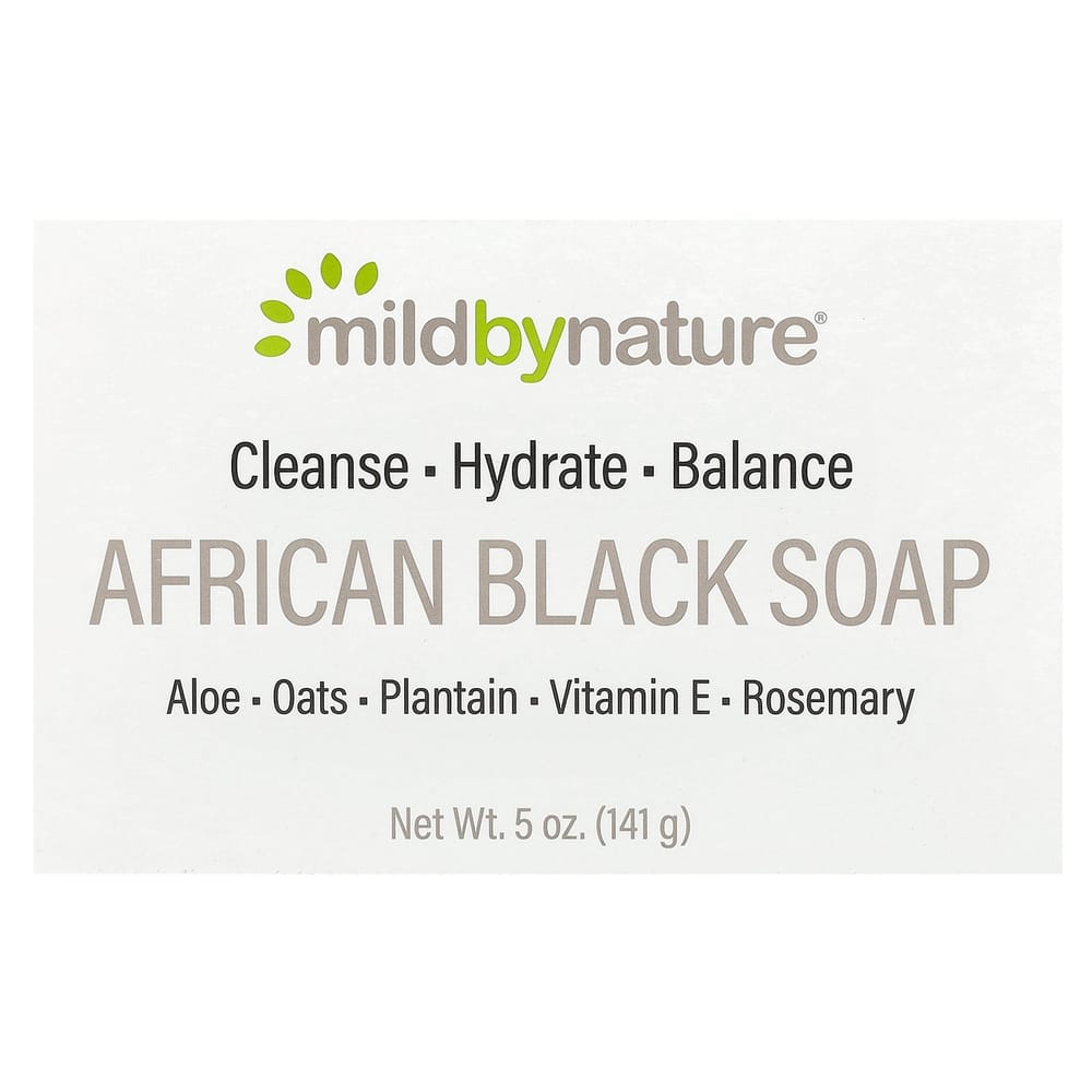 Натуральное африканское черное мыло Mild By Nature с овсянкой и бананом, 141 г (5oz)