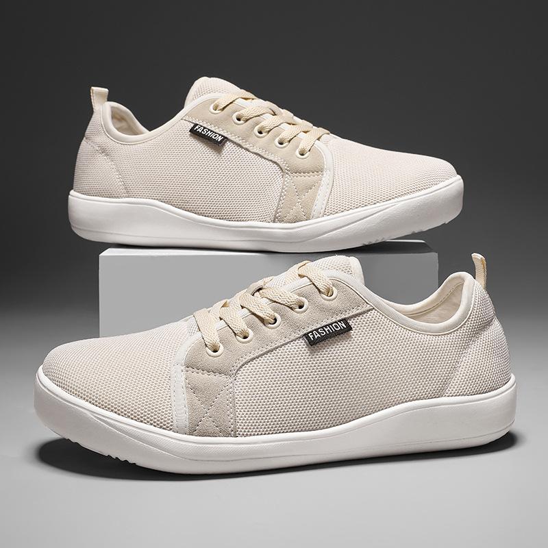 Мужские дышащие сетчатые повседневные спортивные туфли на широкой колодке, с низким верхом, на шнуровке, для улицы, нескользящие, для широкой стопы