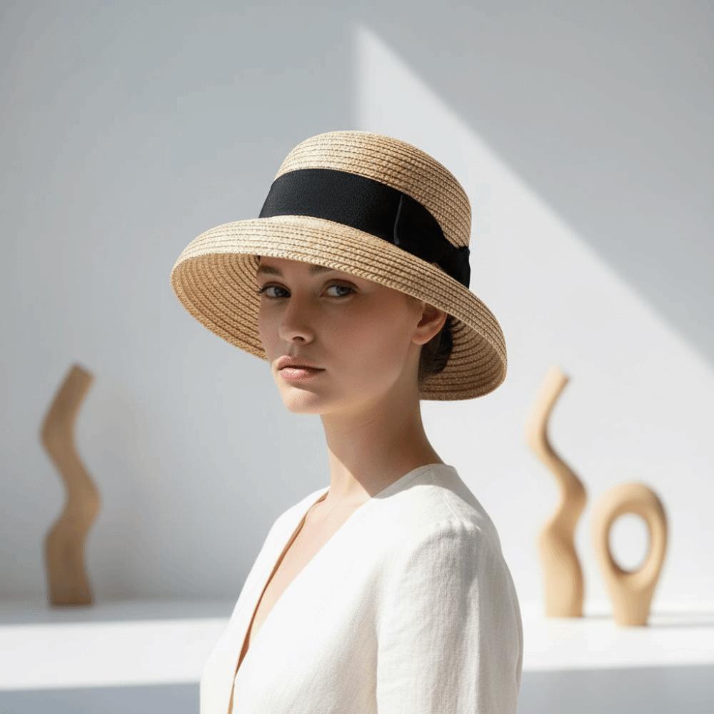 High-Density Weave Wheat Straw Cloche Breathable Round Top Straw Topper  Sophisticated Travelers