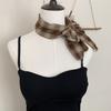 Long Silk Scarf, New with Shirt Neck Protector, Thin Scarf, Neck Circumference, Neck Scarf, Plaid Headscarf, Headband, Hair Tie.