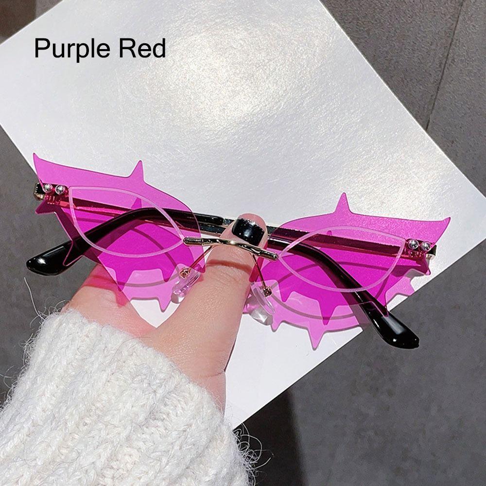 Солнцезащитные очки в стиле хип-хоп без оправы для вечеринок, винтажные солнцезащитные очки без оправы с тонированными линзами и шипами