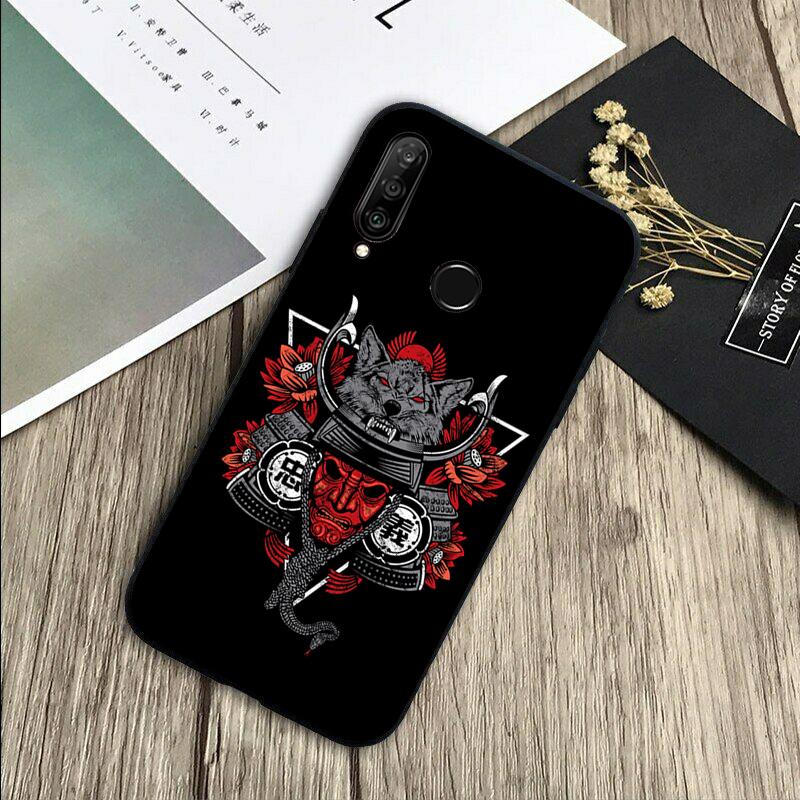 Samurai Oni Mask For Huawei Nova 8i 11i 12i 12s 9 10 SE Y60 Y70 Y90 Y72 Y73 Y61 Y91 P60 Pro P30 P40 Lite Case