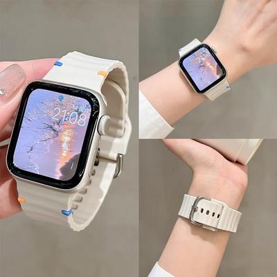 Силиконовый ремешок для Apple Watch Ultra Band 49 мм 46 мм 45 мм 42 мм 44 мм 40 мм 41 мм correa bracelet belt iWatch series 10 9 8 6 7 5 SE
