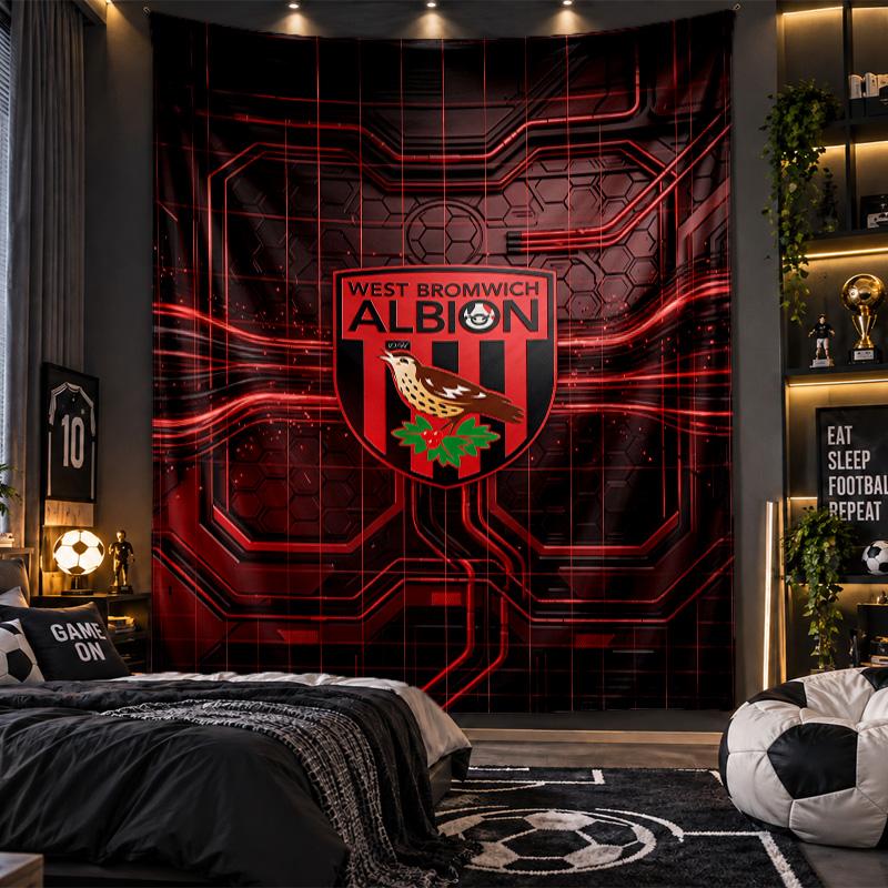 Настенный гобелен West Bromwich Albion Футбольный принт Ткань для гостиной спальни Домашний декор