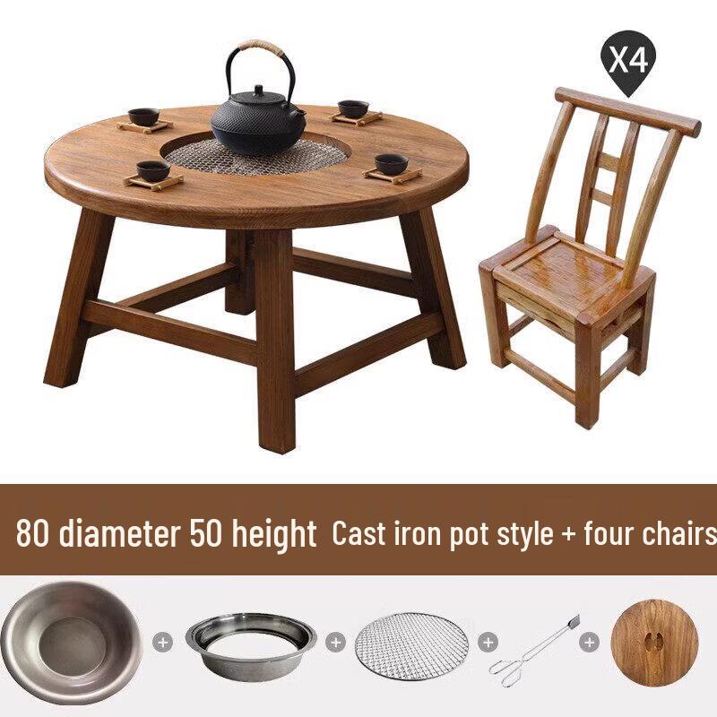 JINGGENG Old Elm Outdoor Tea & BBQ Table