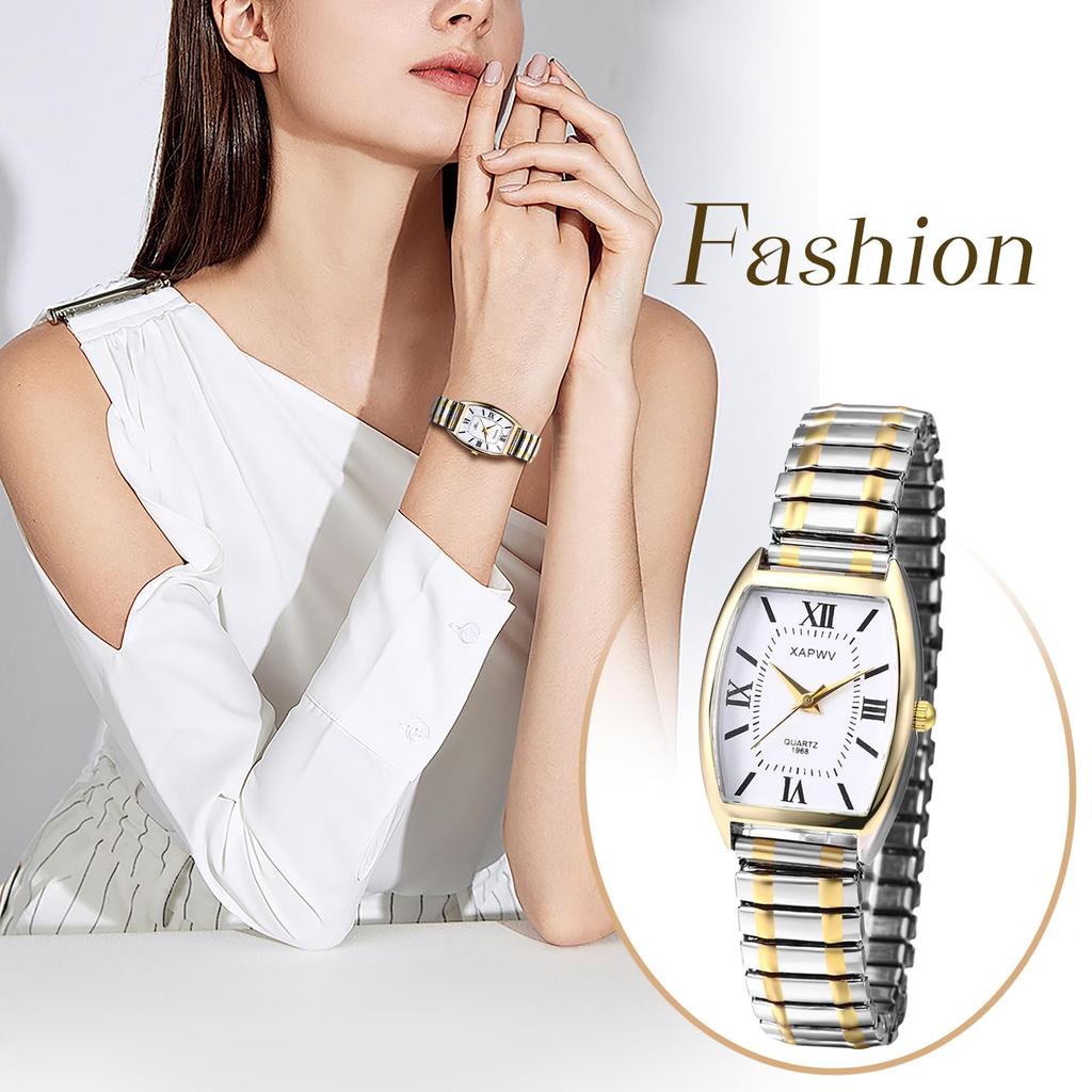 Seiko Watch Copy Эластичные часы из нержавеющей стали с квадратными римскими цифрами Кварцевые точные часы Водонепроницаемые крутые часы-браслет Деловые повседневные римские цифры