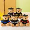30cm Plush Bear Graduation Costume, Multi-color Doll Graduation Gown & Cap Decorative Accessories