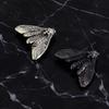 Dark Grunge Style Clothing Hardware Vintage Moth Button Covers, Gothic Skull Snap on Shirt Non Sew Covers for Cuffs Metal Cufflinks Accessories Collar